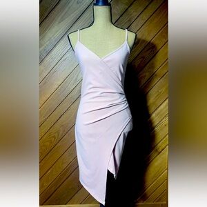 Palo Tan/nude Ruched Asymmetrical Dress Women's Size Small Stretch
